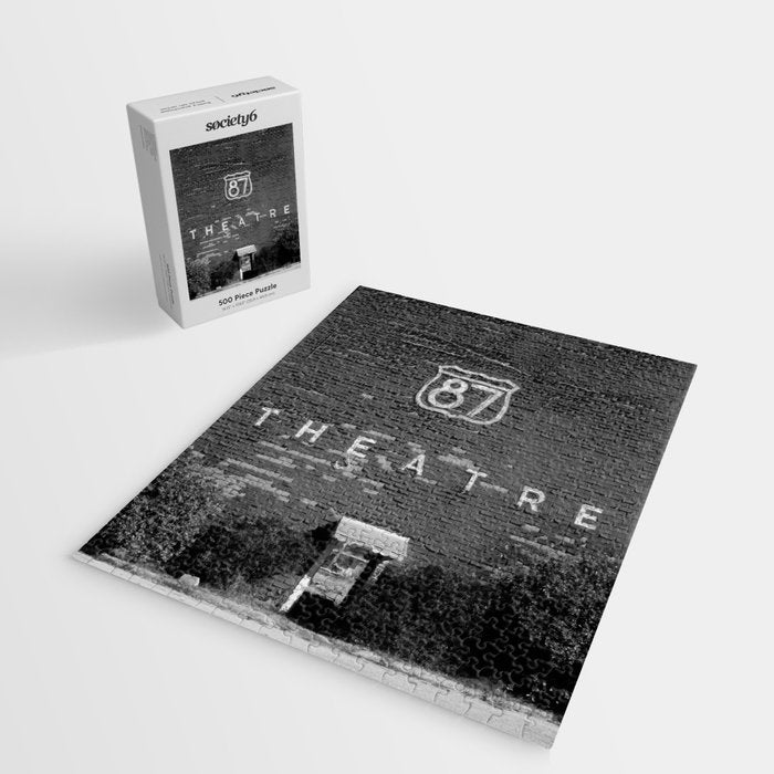 Drive in Movie Theater Black and White Jigsaw Puzzle Gallery Image 2
