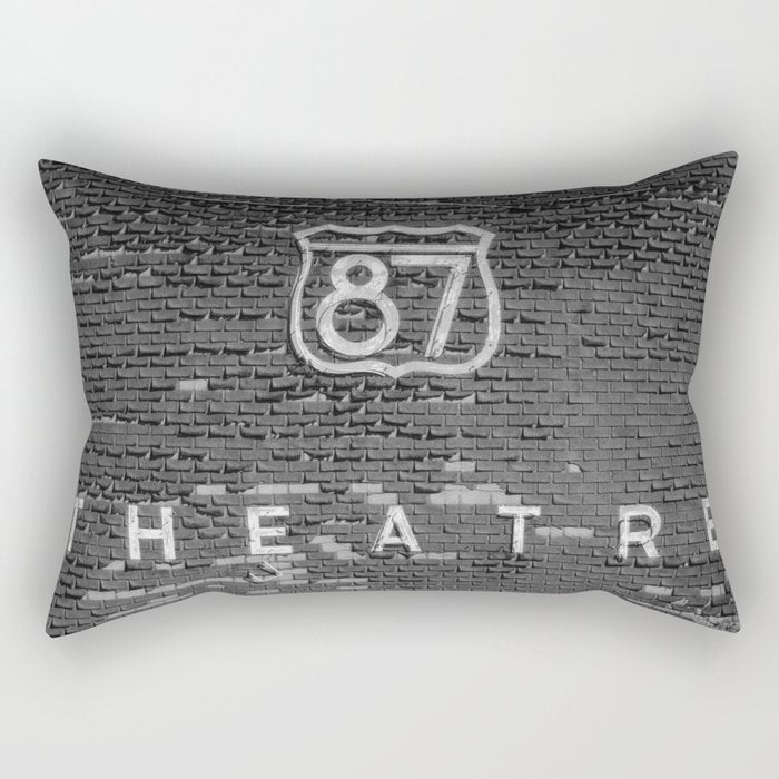 Drive in Movie Theater Black and White Rectangular Pillow Gallery Image 2