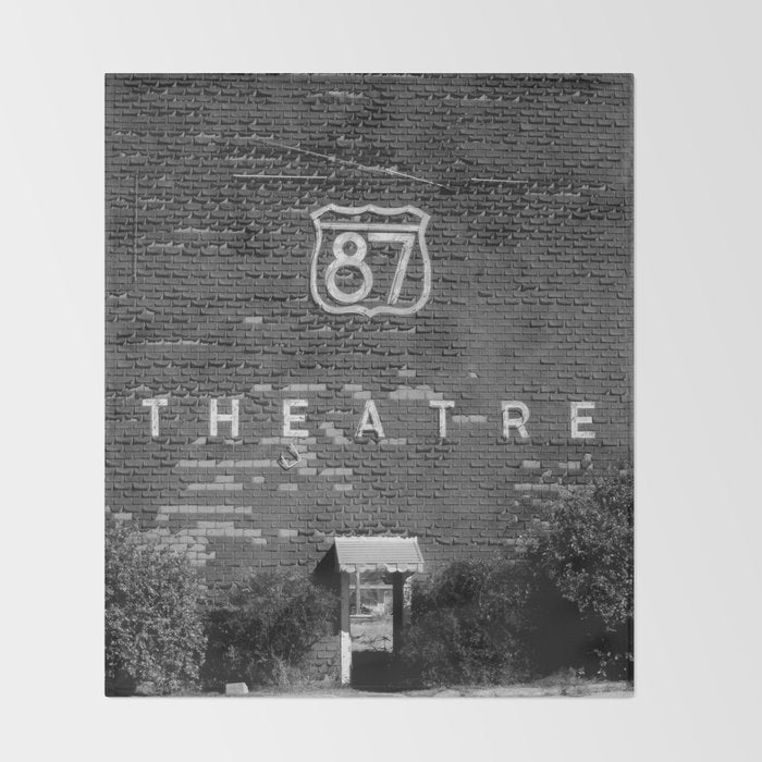 Drive in Movie Theater Black and White Throw Blanket Gallery Image 2