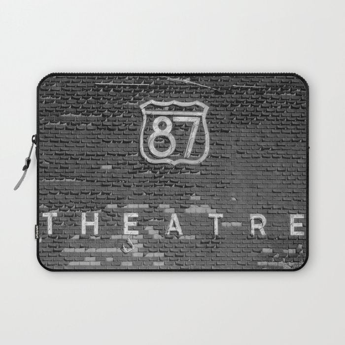 Drive in Movie Theater Black and White Laptop Sleeve Gallery Image 1
