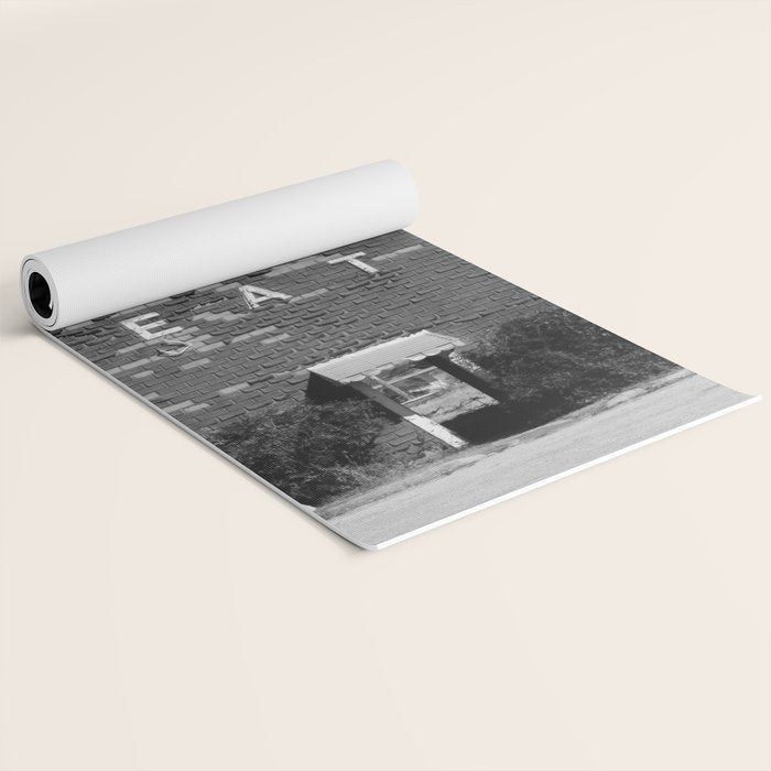 Drive in Movie Theater Black and White Yoga Mat Gallery Image 2
