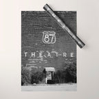 Drive in Movie Theater Black and White Wrapping Paper Gallery Image 1