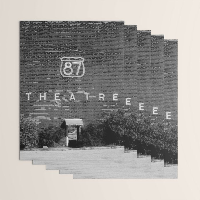 Drive in Movie Theater Black and White Wrapping Paper Gallery Image 3