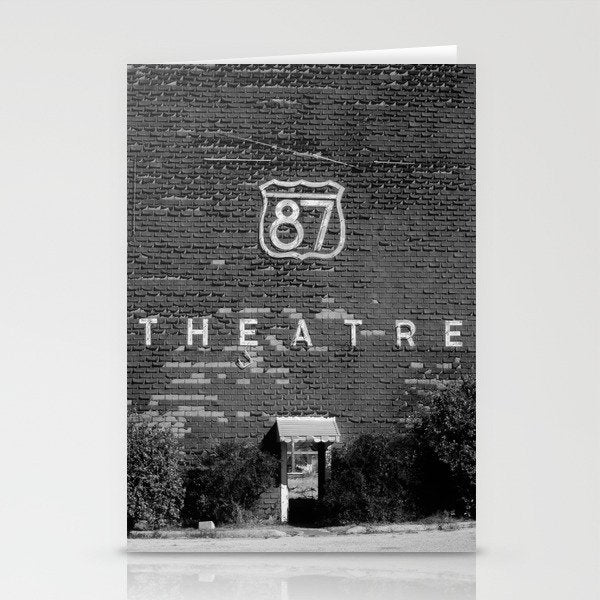 Drive in Movie Theater Black and White Stationery Card Gallery Image 1