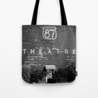 Drive in Movie Theater Black and White Tote Bag Gallery Image 1