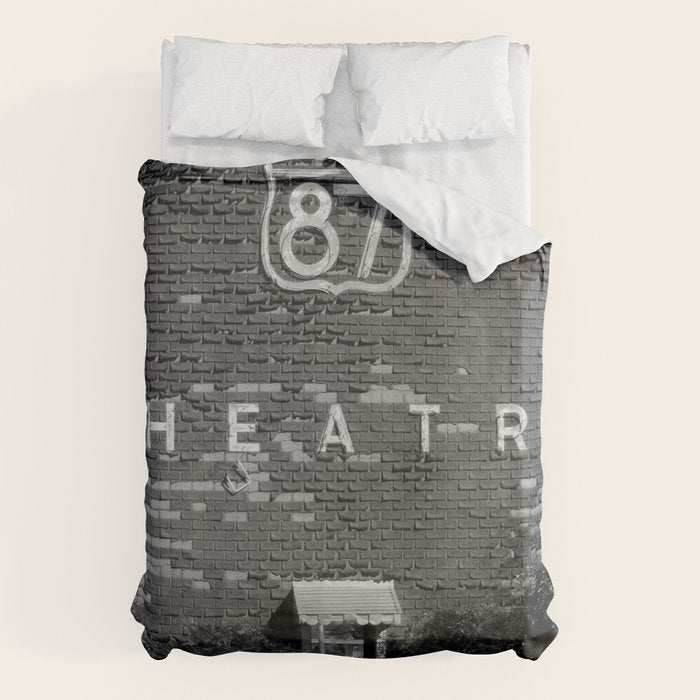 Drive in Movie Theater Black and White Duvet Cover Gallery Image 6