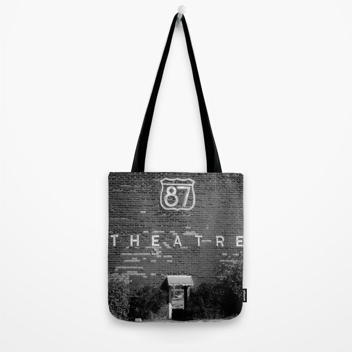 Drive in Movie Theater Black and White Tote Bag Gallery Image 2