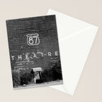 Drive in Movie Theater Black and White Stationery Card Gallery Image 2