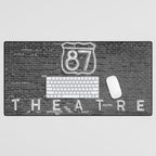 Drive in Movie Theater Black and White Desk Mat Gallery Image 1