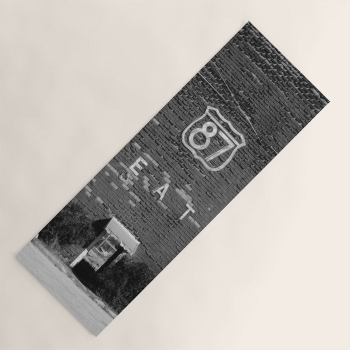 Drive in Movie Theater Black and White Yoga Mat Gallery Image 1