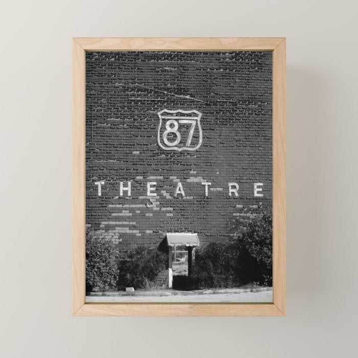Drive in Movie Theater Black and White Mini Art Print Gallery Image 1