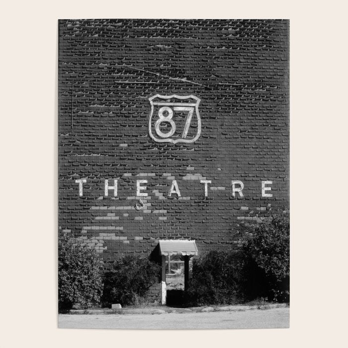 Drive in Movie Theater Black and White Poster Gallery Image 4