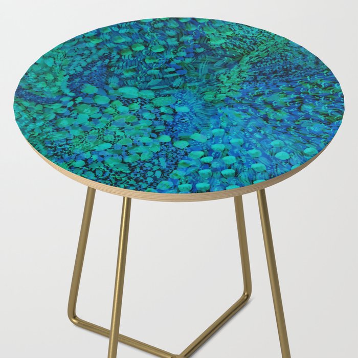 Peacock Watercolor Painting Side Table Gallery Image 2