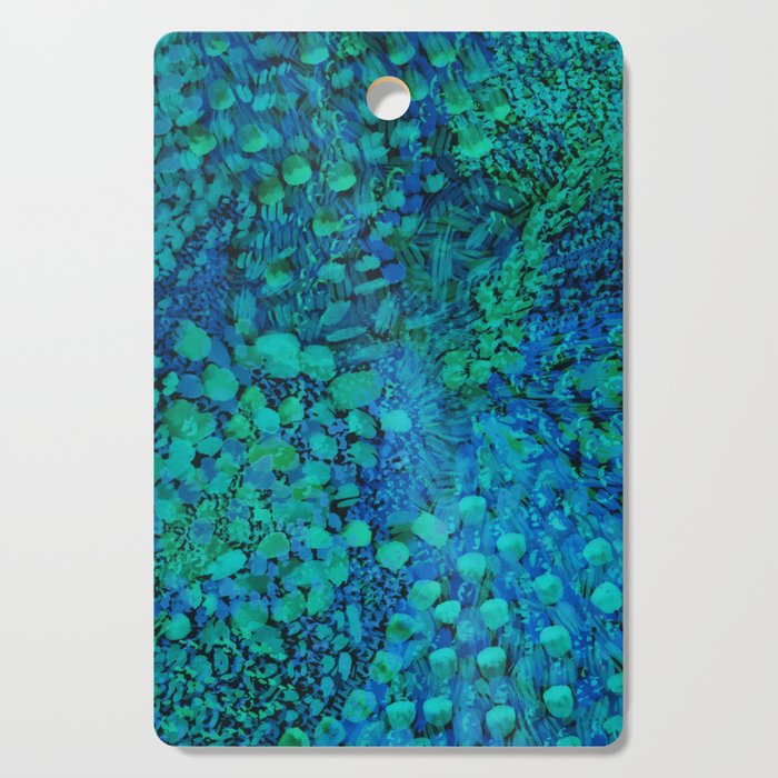 Peacock Watercolor Painting Cutting Board Gallery Image 1