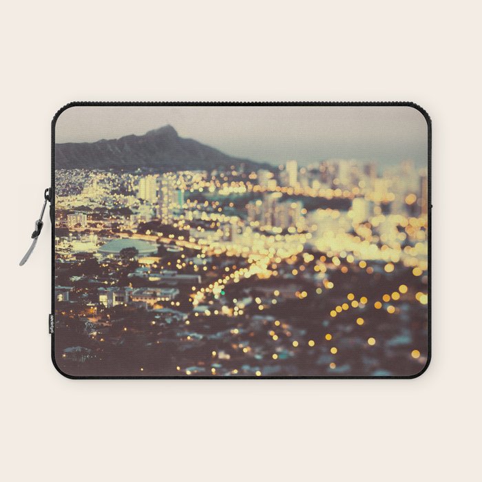 Diamond Head Sunset - Honolulu Hawaii, Abstract Travel Photography Laptop Sleeve Gallery Image 1