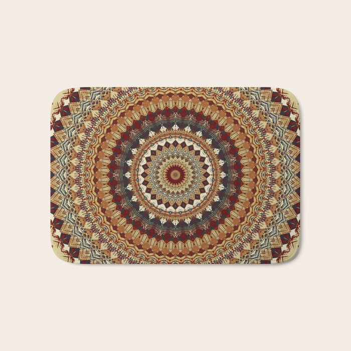 Earthy Mandala Bath Mat Gallery Image 1