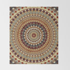 Earthy Mandala Throw Blanket Gallery Image 2
