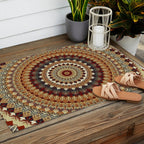 Earthy Mandala Outdoor Rug Gallery Image 2