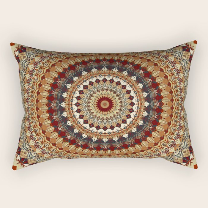 Earthy Mandala Rectangular Pillow