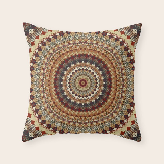 Earthy Mandala Throw Pillow Gallery Image 6