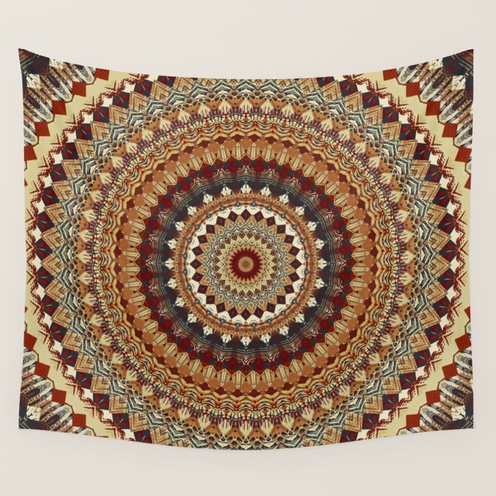 Earthy Mandala Wall Tapestry