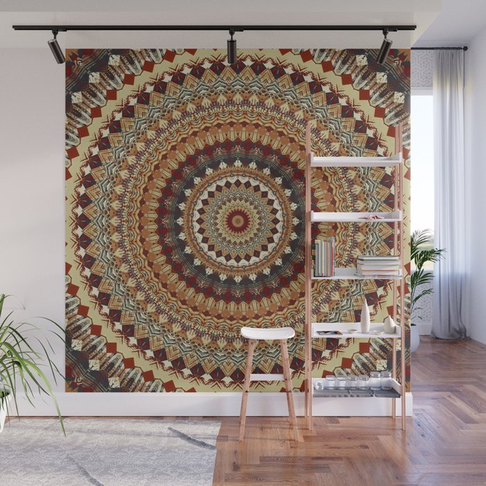 Earthy Mandala Wall Mural Gallery Image 1