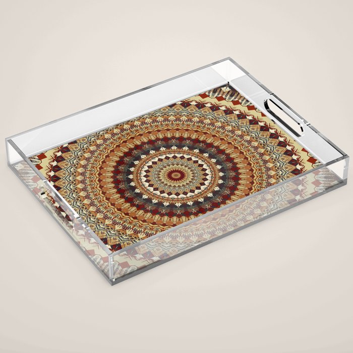 Earthy Mandala Acrylic Tray Gallery Image 1