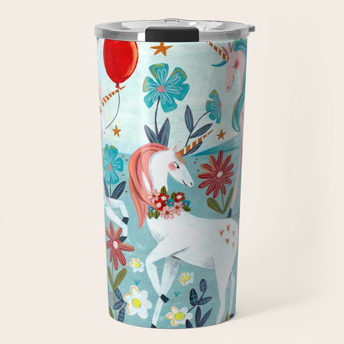 Unicorns landscape Travel Mug Gallery Image 1