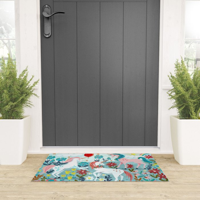 Unicorns landscape Welcome Mat Gallery Image 3