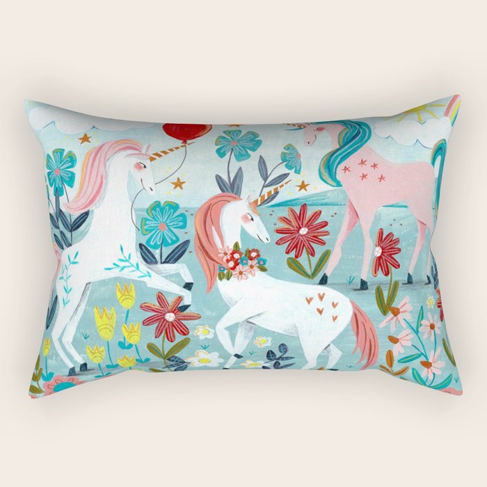 Unicorns landscape Rectangular Pillow Gallery Image 2