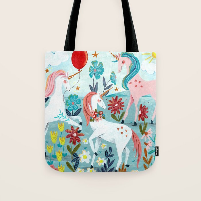 Unicorns landscape Tote Bag Gallery Image 1