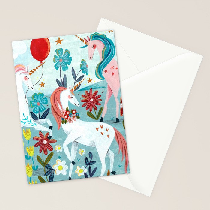 Unicorns landscape Stationery Card Gallery Image 2