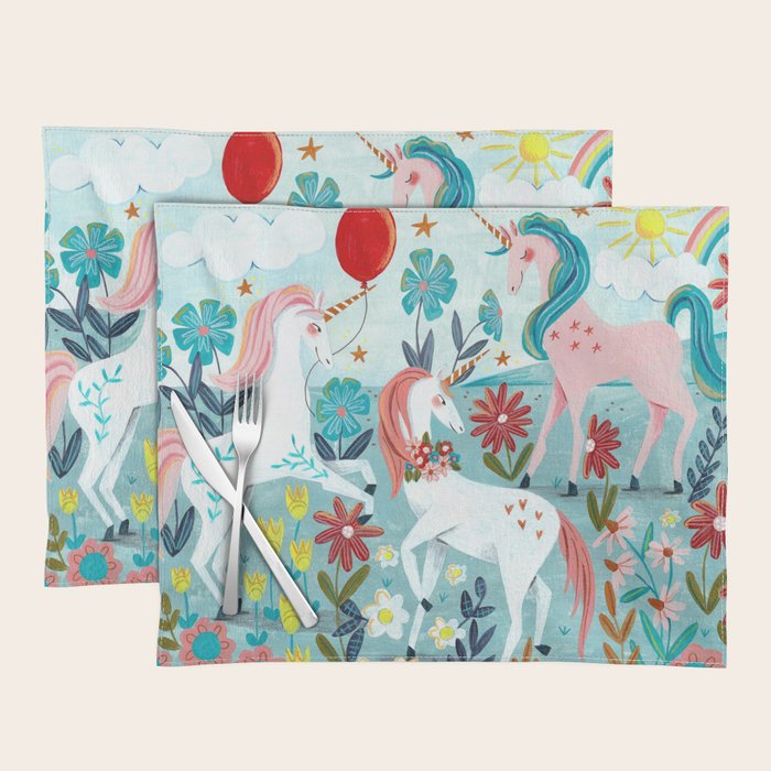Unicorns landscape Placemat Gallery Image 1