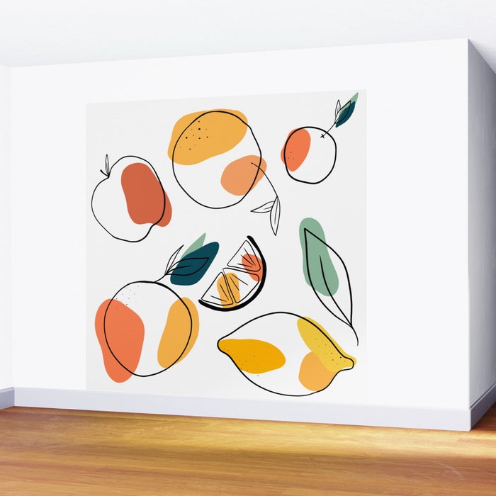 Abstract citrus fruit Wall Mural Gallery Image 2