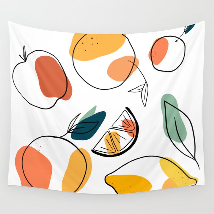 Abstract citrus fruit Wall Tapestry Gallery Image 4