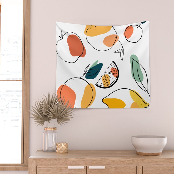 Abstract citrus fruit Wall Tapestry Gallery Image 2