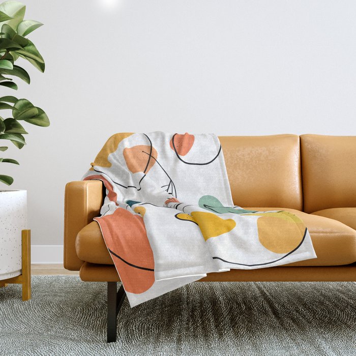 Abstract citrus fruit Throw Blanket Gallery Image 1