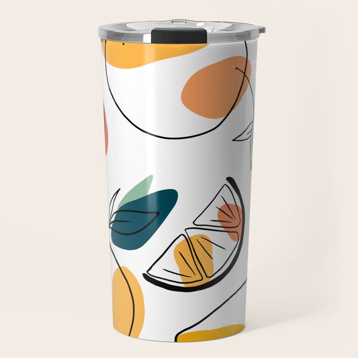 Abstract citrus fruit Travel Mug Gallery Image 1