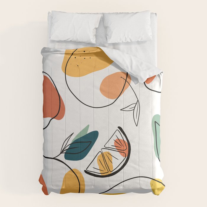 Abstract citrus fruit Comforter Gallery Image 6