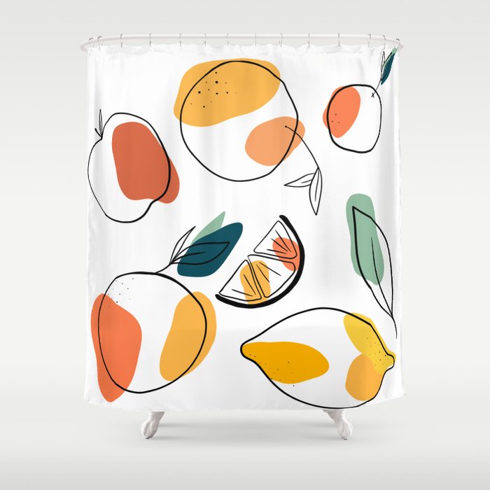 Abstract citrus fruit Shower Curtain Gallery Image 1