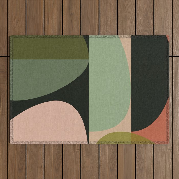 abstract organic geometry Outdoor Rug Gallery Image 1