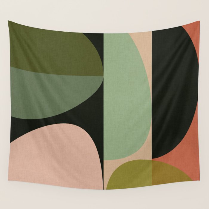 abstract organic geometry Wall Tapestry Gallery Image 1