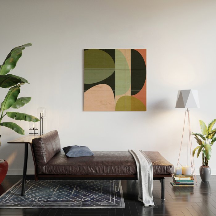 abstract organic geometry Wood Wall Art Gallery Image 2