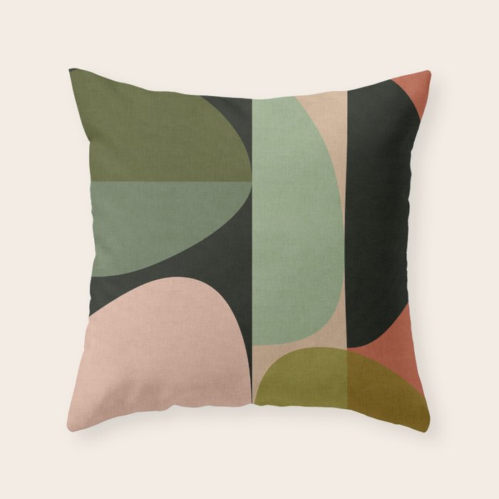 abstract organic geometry Throw Pillow Gallery Image 1