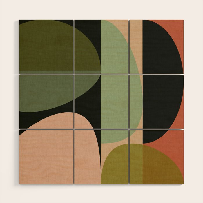 abstract organic geometry Wood Wall Art Gallery Image 1
