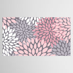 Festive, Floral Prints, Pink, White on Gray Tablecloth Gallery Image 2