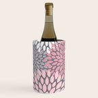 Festive, Floral Prints, Pink, White on Gray Wine Chiller Gallery Image 1