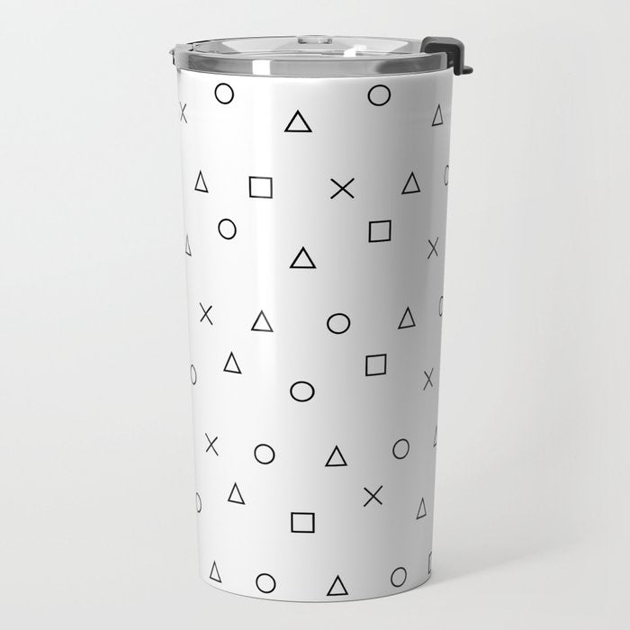 gaming pattern - gamer design - playstation controller symbols Travel Mug Gallery Image 2
