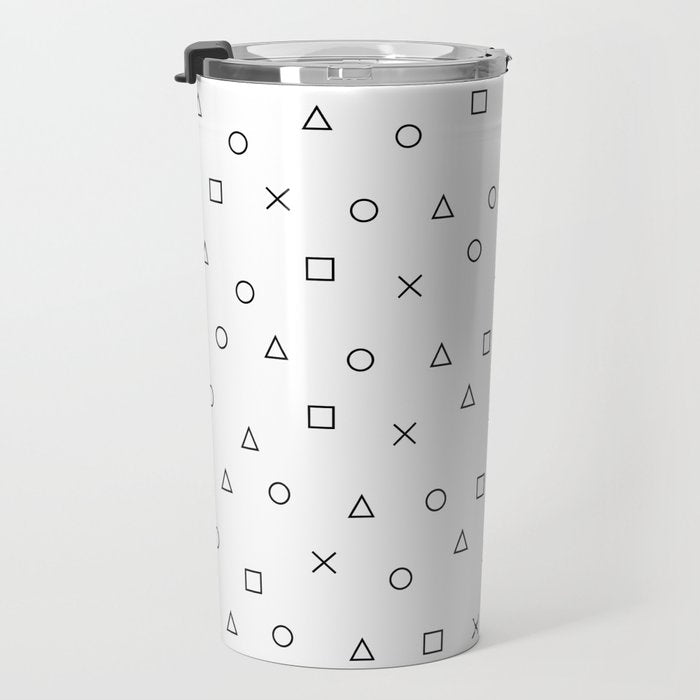 gaming pattern - gamer design - playstation controller symbols Travel Mug Gallery Image 3