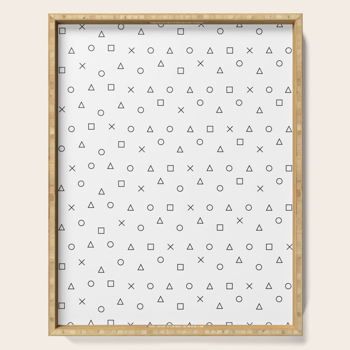 gaming pattern - gamer design - playstation controller symbols Serving Tray Gallery Image 1